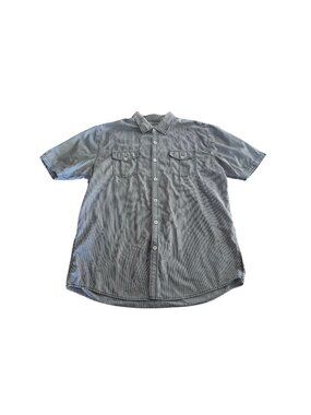 Michael Brandon Mens XL Short Sleeve Striped Button-Up Shirt